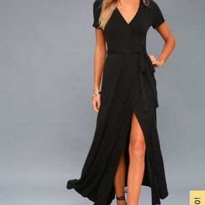 Lulus black wrap maxi dress